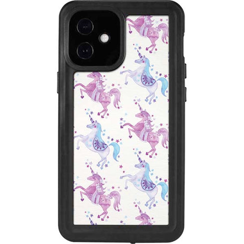 Cat Coq Purple Unicorns iPhone 12 Mini Waterproof Case