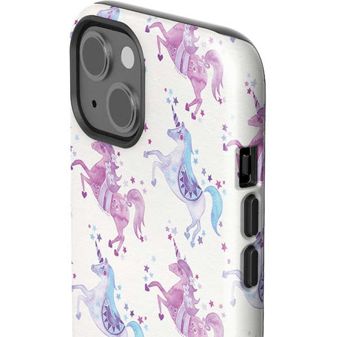 Cat Coq Purple Unicorns iPhone 14 Plus Impact Case