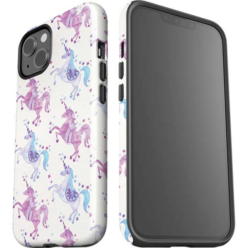 Cat Coq Purple Unicorns iPhone 14 Plus Impact Case