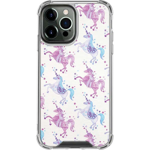 Cat Coq Purple Unicorns iPhone 14 Pro Max Clear Case