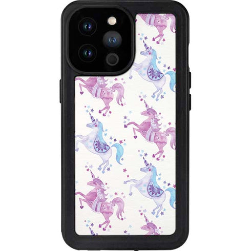 Cat Coq Purple Unicorns iPhone 14 Pro Max Waterproof Case