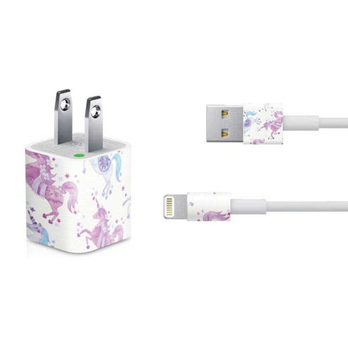 Cat Coq Purple Unicorns iPhone Charger (5W USB) Skin