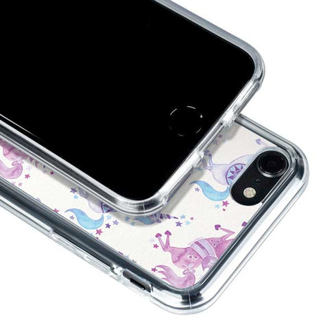 Cat Coq Purple Unicorns iPhone SE (2nd & 3rd Gen) Clear Case