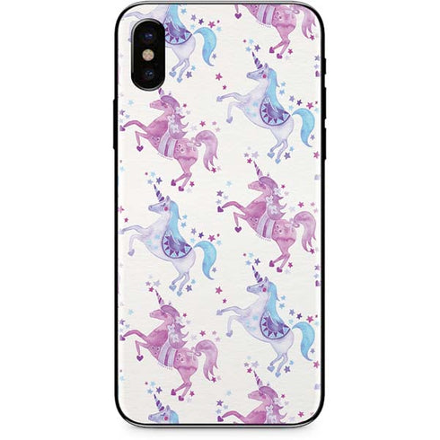 Cat Coq Purple Unicorns iPhone X Skin