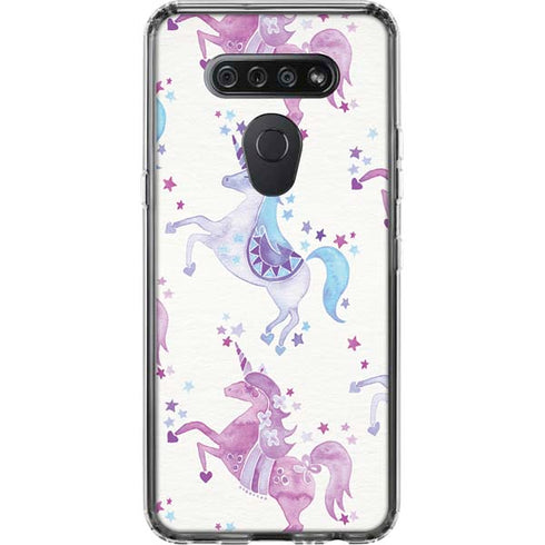 Purple Unicorns by Cat Coq LG K51/Q51 Clear Case
