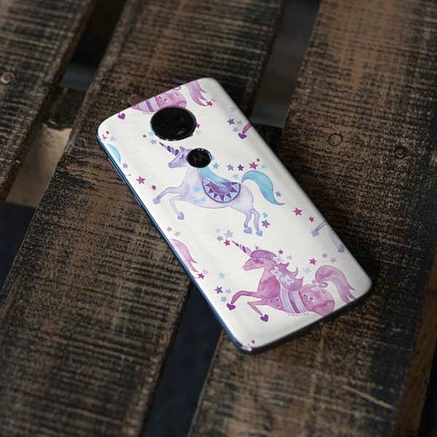 Cat Coq Purple Unicorns Moto E5 Plus Skin