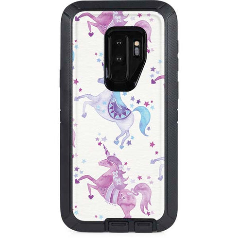 Cat Coq Purple Unicorns Otterbox Defender Galaxy Skin