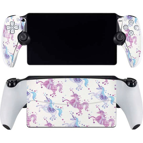 Purple Unicorns by Cat Coq PlayStation Portal Remote Player Skin