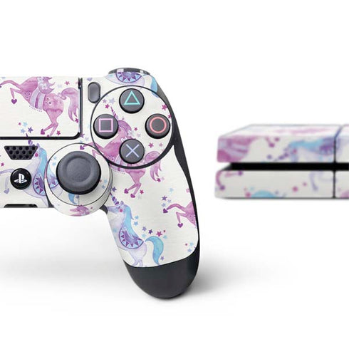 Cat Coq Purple Unicorns PS4 Console and Controller Bundle Skin