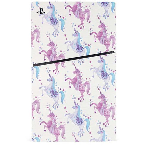 Purple Unicorns by Cat Coq PS5 Slim Digital Edition Console Skin