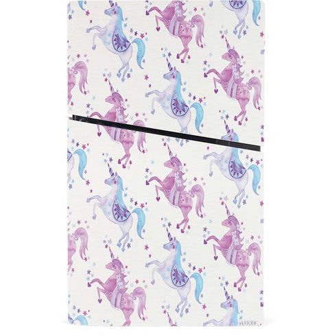 Purple Unicorns by Cat Coq PS5 Slim Digital Edition Console Skin