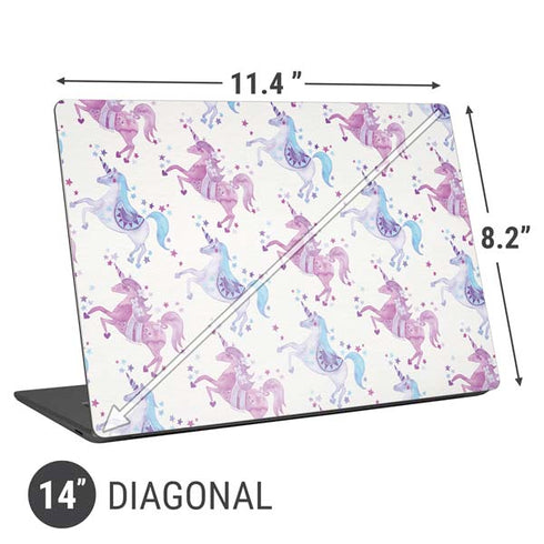 Cat Coq Purple Unicorns Universal Laptop 14in (11.4 x 8.2in) Skin