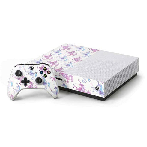 Cat Coq Purple Unicorns Xbox One S Console and Controller Bundle Skin