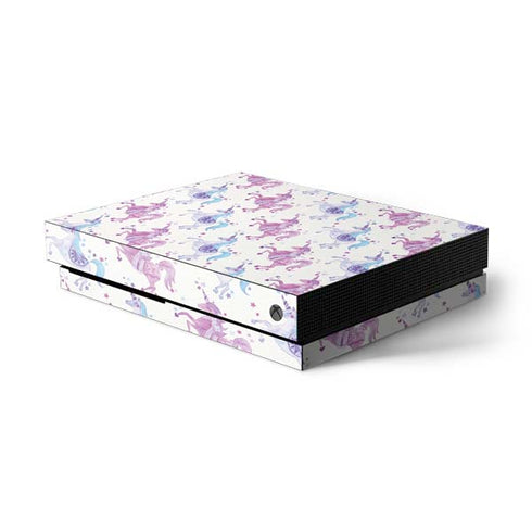 Cat Coq Purple Unicorns Xbox One X Console Skin