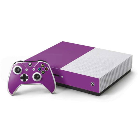 Purple Solid Xbox One S Console and Controller Bundle Skin