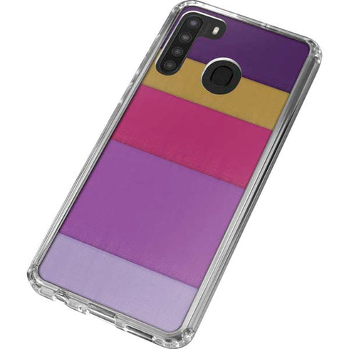 Radiant Orchid Color Block Galaxy A21 Clear Case