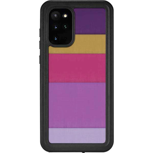 Radiant Orchid Color Block Galaxy S20 Plus Waterproof Case