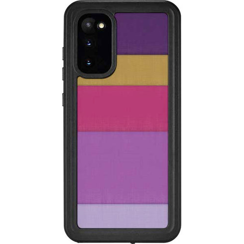 Radiant Orchid Color Block Galaxy S20 Waterproof Case