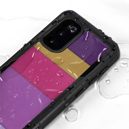 Radiant Orchid Color Block Galaxy S20 Waterproof Case