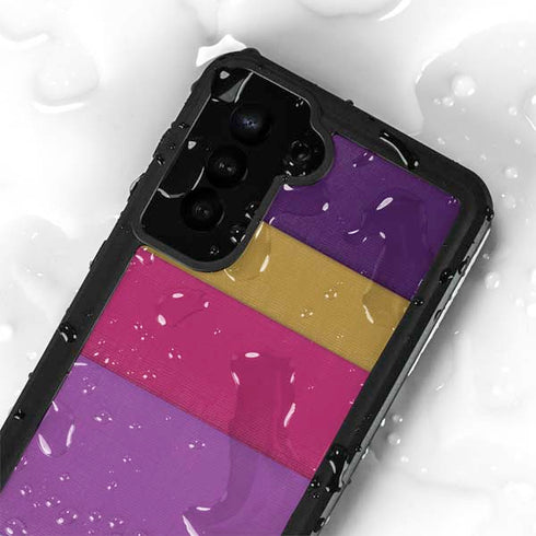 Radiant Orchid Color Block Galaxy S23 Plus Waterproof Case