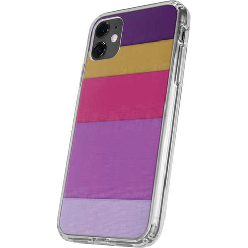 Radiant Orchid Color Block iPhone 11 Clear Case