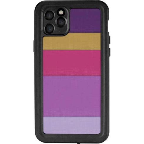 Radiant Orchid Color Block iPhone 11 Pro Max Waterproof Case