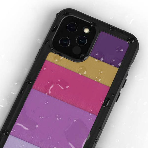 Radiant Orchid Color Block iPhone 12 Pro Waterproof Case