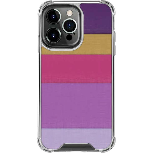 Radiant Orchid Color Block iPhone 14 Pro Clear Case