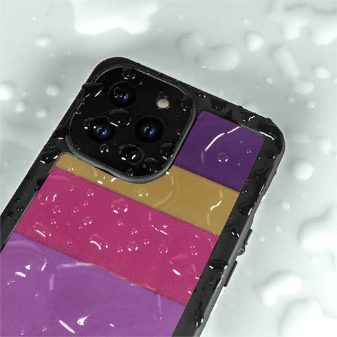 Radiant Orchid Color Block iPhone 14 Pro Max Waterproof Case