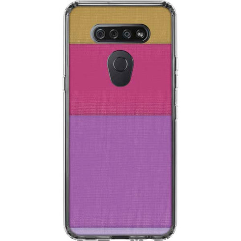 Radiant Orchid Color Block LG K51/Q51 Clear Case