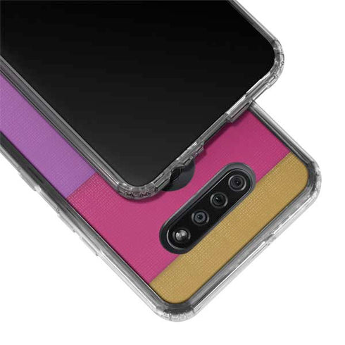 Radiant Orchid Color Block LG K51/Q51 Clear Case