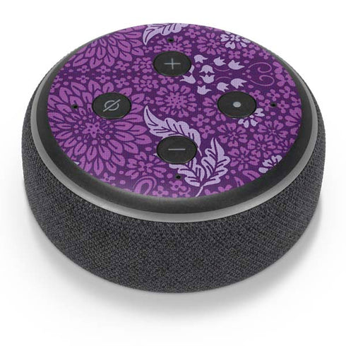 Radiant Orchid Floral Amazon Echo Dot Skin