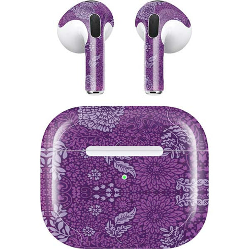 Radiant Orchid Floral Apple AirPods (3rd Gen 2021) Skin