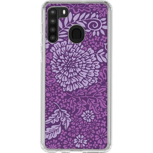 Radiant Orchid Floral Galaxy A21 Clear Case