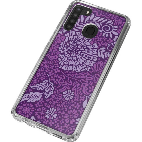 Radiant Orchid Floral Galaxy A21 Clear Case