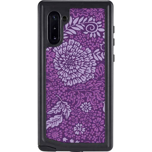 Radiant Orchid Floral Galaxy Note 10 Waterproof Case