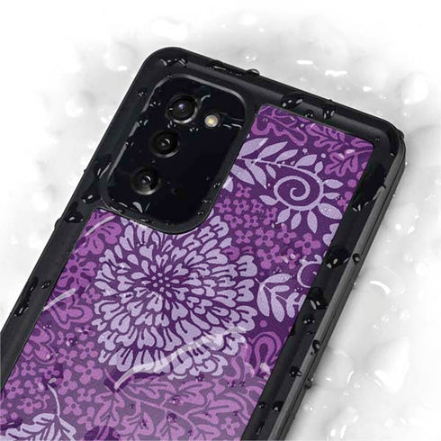 Radiant Orchid Floral Galaxy Note20 5G Waterproof Case