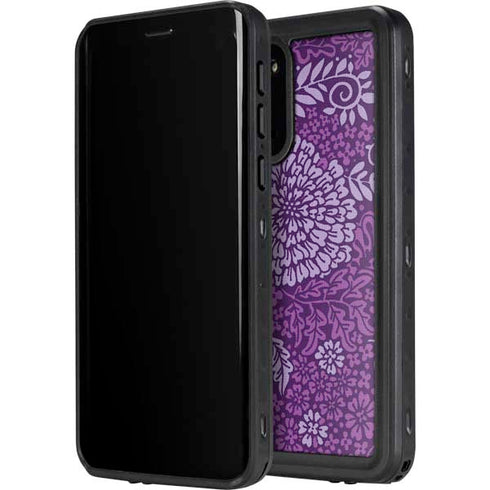 Radiant Orchid Floral Galaxy S20 Plus Waterproof Case
