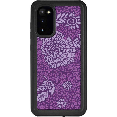 Radiant Orchid Floral Galaxy S20 Waterproof Case