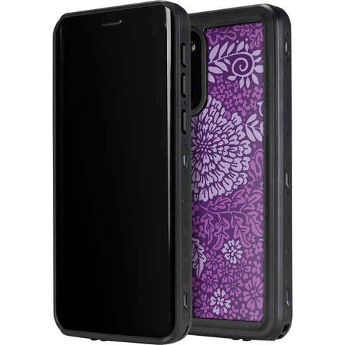 Radiant Orchid Floral Galaxy S20 Waterproof Case