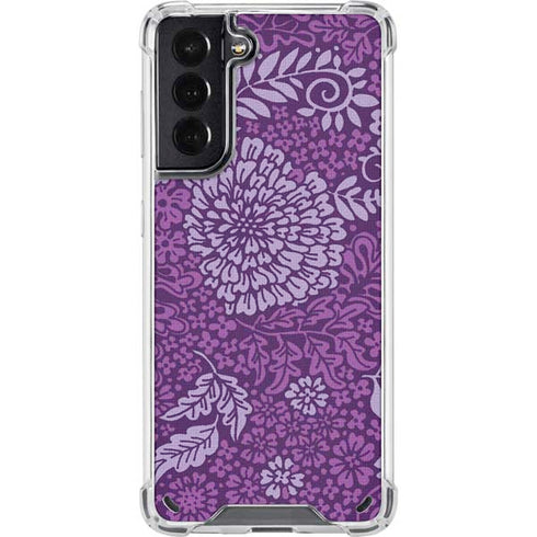 Radiant Orchid Floral Galaxy S21 5G Clear Case