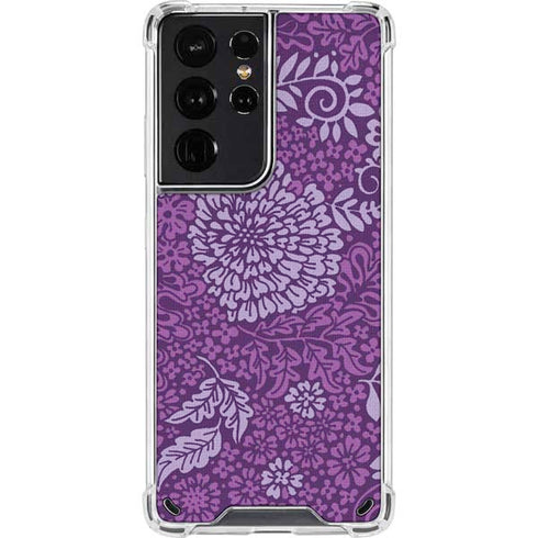 Radiant Orchid Floral Galaxy S21 Ultra 5G Clear Case