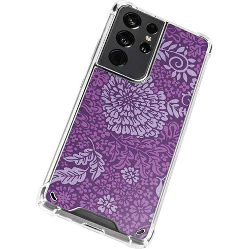 Radiant Orchid Floral Galaxy S21 Ultra 5G Clear Case