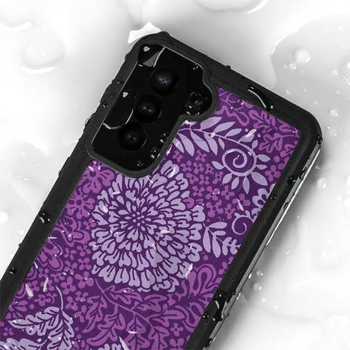 Radiant Orchid Floral Galaxy S23 Waterproof Case