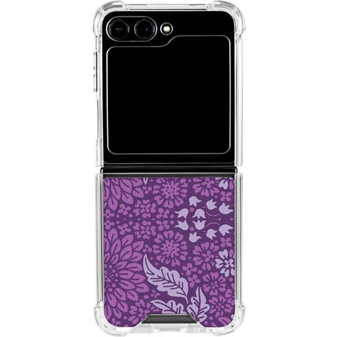 Radiant Orchid Floral Galaxy Z Flip5 5G Clear Case