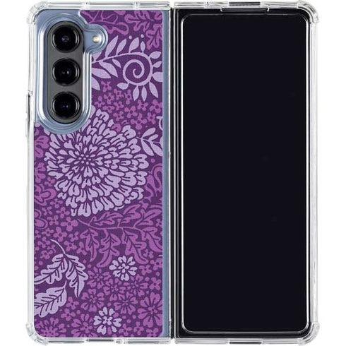 Radiant Orchid Floral Galaxy Z Fold5 5G Clear Case