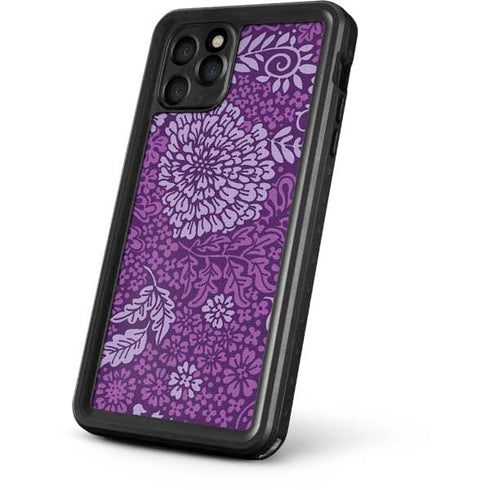Radiant Orchid Floral iPhone 11 Pro Waterproof Case