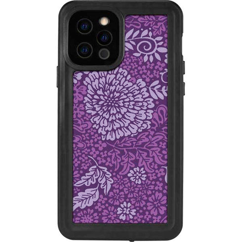 Radiant Orchid Floral iPhone 12 Pro Waterproof Case
