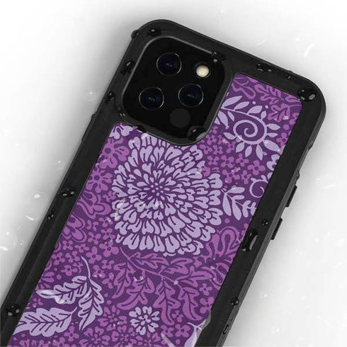Radiant Orchid Floral iPhone 12 Pro Waterproof Case