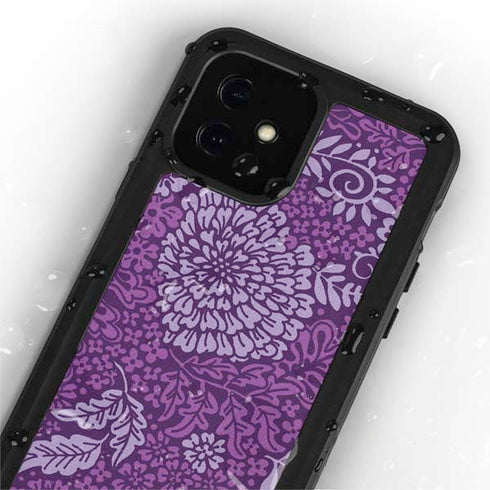 Radiant Orchid Floral iPhone 12 Waterproof Case